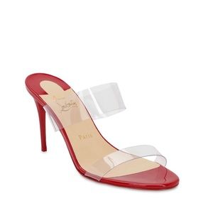 SO CUTE! CHRISTIAN LOUBOUTIN PLEXI/LEATHER SANDAL